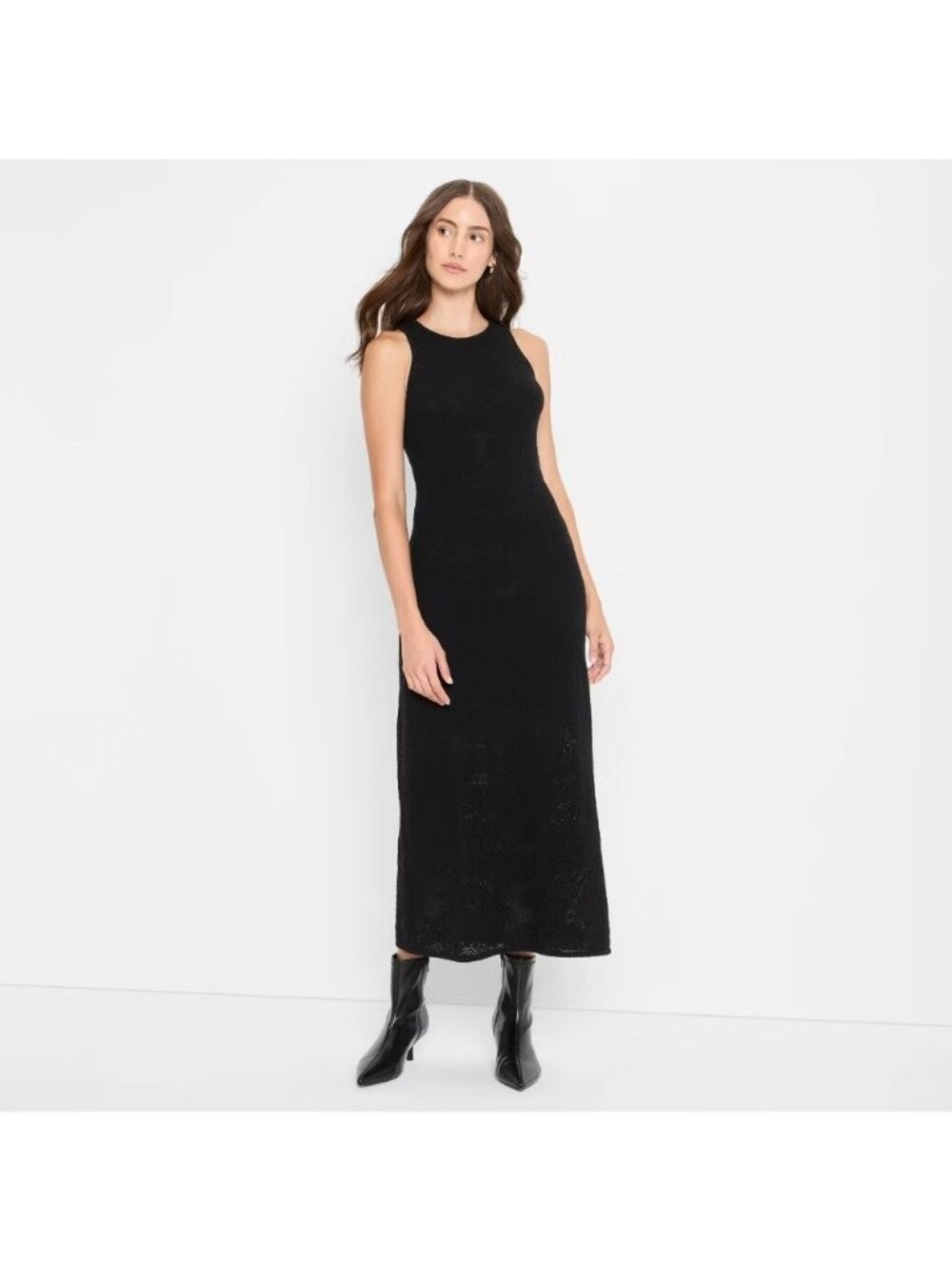 Future Collective Black Lace Sleeveless Midi Length Sweater Dress -- Size XS 0/2 - Picture 3 of 6